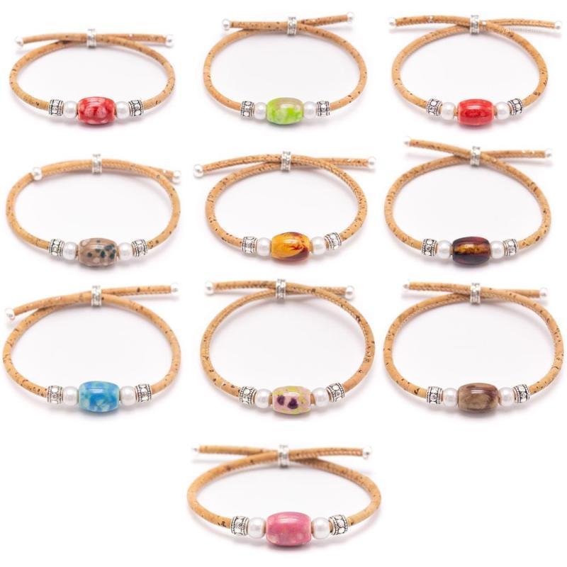 

Cork Bracelet,Ceramic Bead Bracelet Handmade Natural Fashion Ladies AEB-004 Bangle