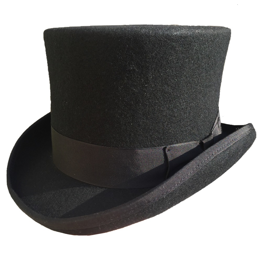 

2021 New Black Wool Felt Low Short Top Hat Topper for Men Women T4aj, Red