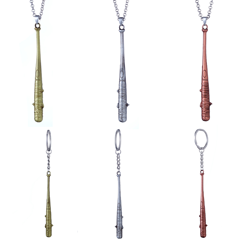 

10PC Hot Vintage Charm The Walking Dead Keychain Negans Bat LUCILLE Keyring Baseball Key Chain For Men Jewelry Accessories Wholesale