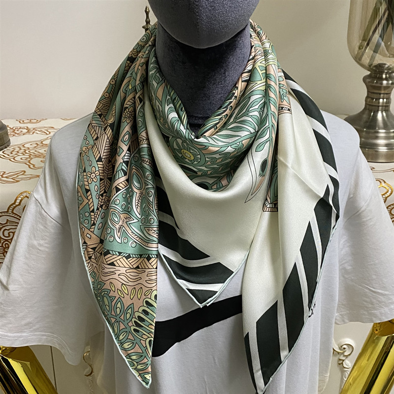 

New style size 90cm - 90cm good quality 100% twill silk material print flowers pattern square scarf for women, Blue;gray