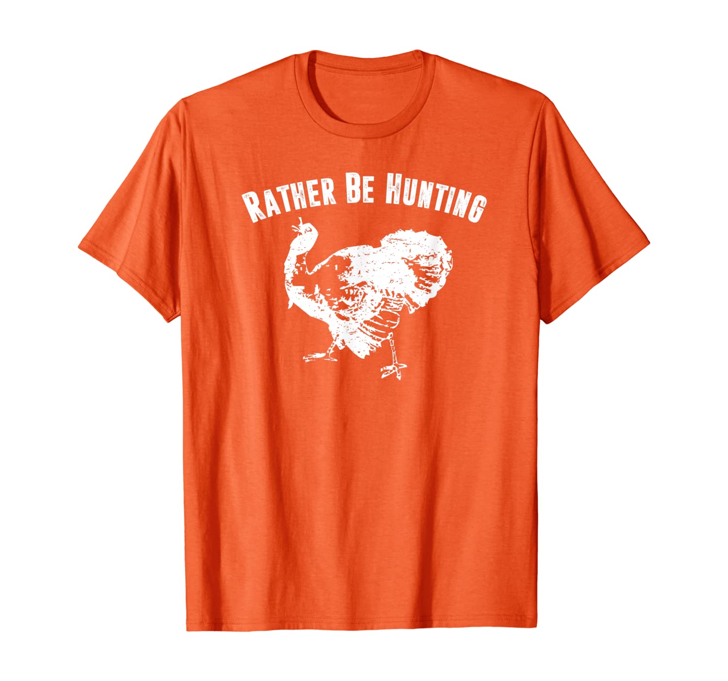 

Mens RATHER BE HUNTING Wild Turkeys Vintage Hunter Thanksgiving T-Shirt, White;black