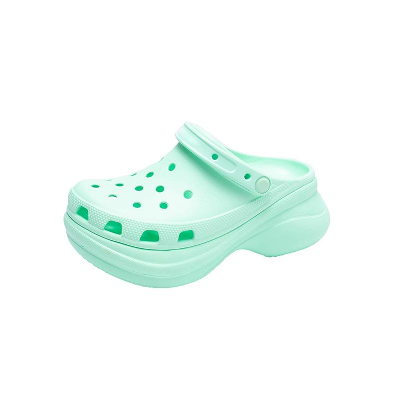 

Women Slippers Cro Sandals Fashion Summer High-rise Anti-skid Beach Shoes Cave Home Leisure Natur Comfort Cool, Black