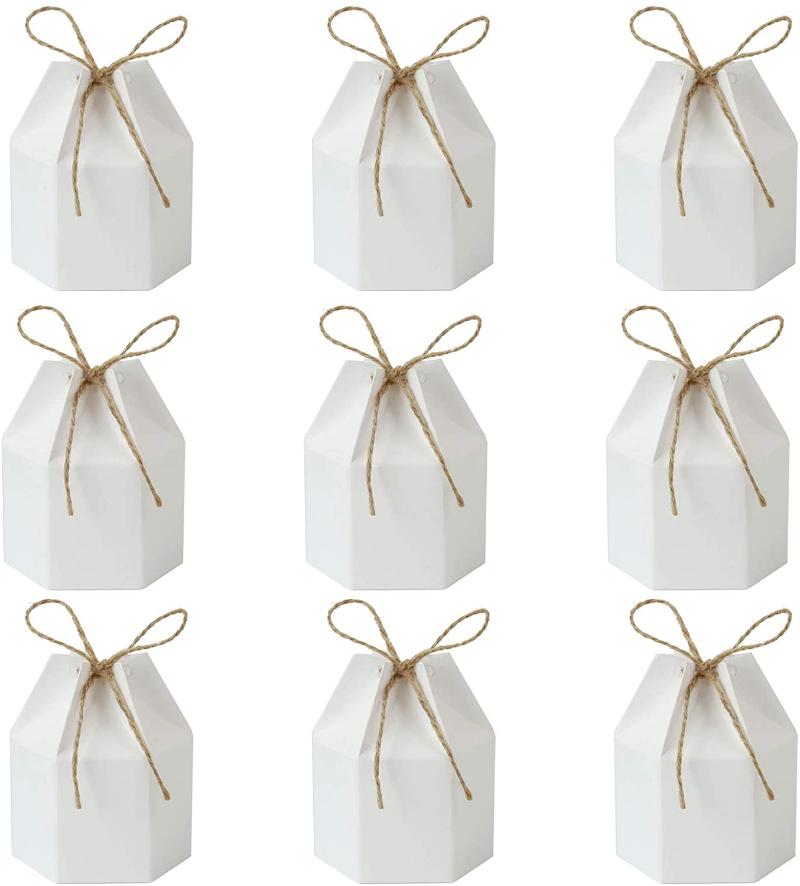 

Gift Wrap 20/50/100pcs Hexagonal Box Creative Yurt Packaging Wedding Birthday Baby Shower Party Candy Hand