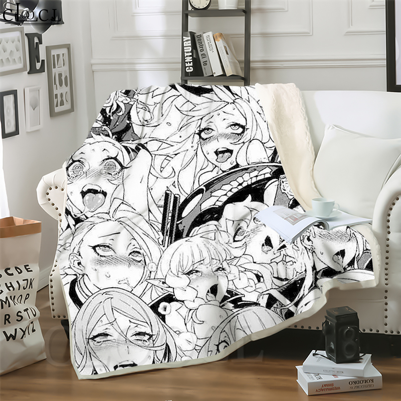

CLOOCL New Anime Ahegao Endless Expression 3D Print Harajuku Conditioning Blanket Sofa Teens Bedding Throw Blankets Plush Quilt