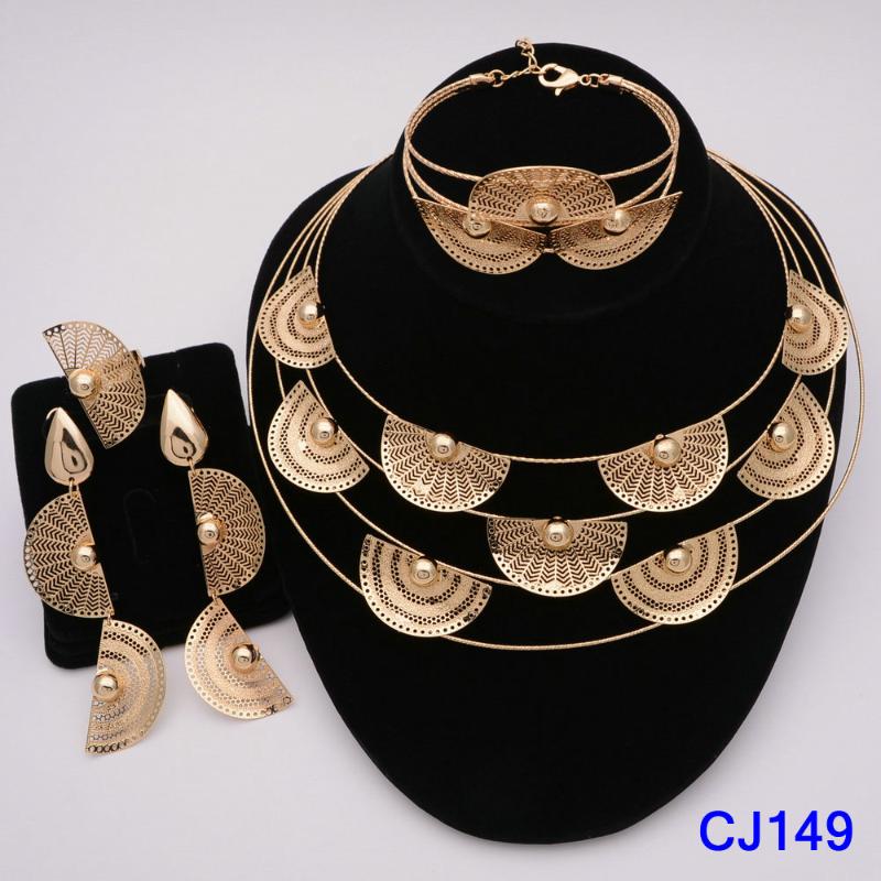 

Earrings & Necklace Pretty Dubai Jewelry Sets Nigerian Wedding Big Pendant African Beads Set Fashion Bridal, As pic