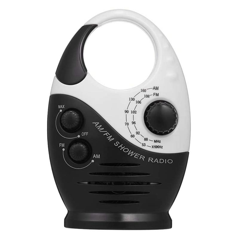 

AM/FM Mini Shower Radio Bathroom Waterproof Radio Hanging Music Built-in Speaker
