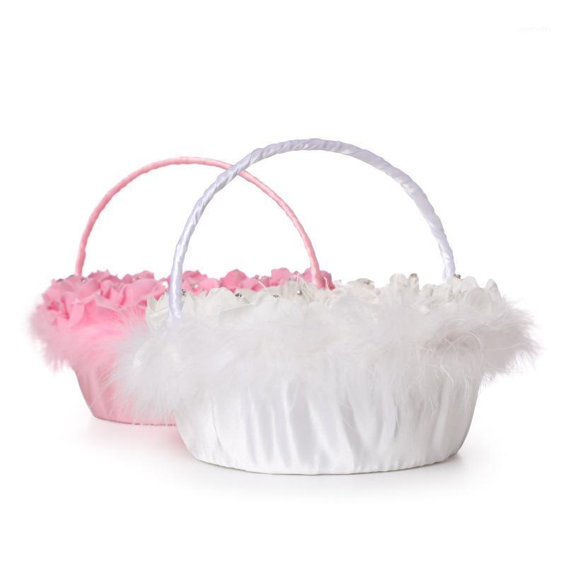 

Party Decoration Wedding Flower Basket Girl Portable Lace Bride Ornament Supplies