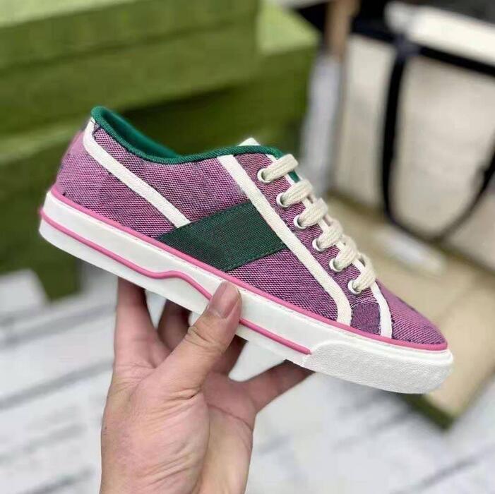 

1977 Tennis Print Sneaker Green and Designers Casual Shoes red Web stripe shoe Luxurys Low-Top Lace Up Classic Cellulose Grid sneakers, Box