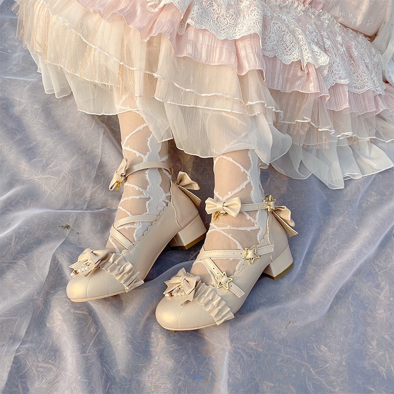 

Anime Cosplay Lolita Women's Harujuku Jk Uniform Star Cross Bowknot Student Kawaii Sweet Gothic Shoes 5qg5