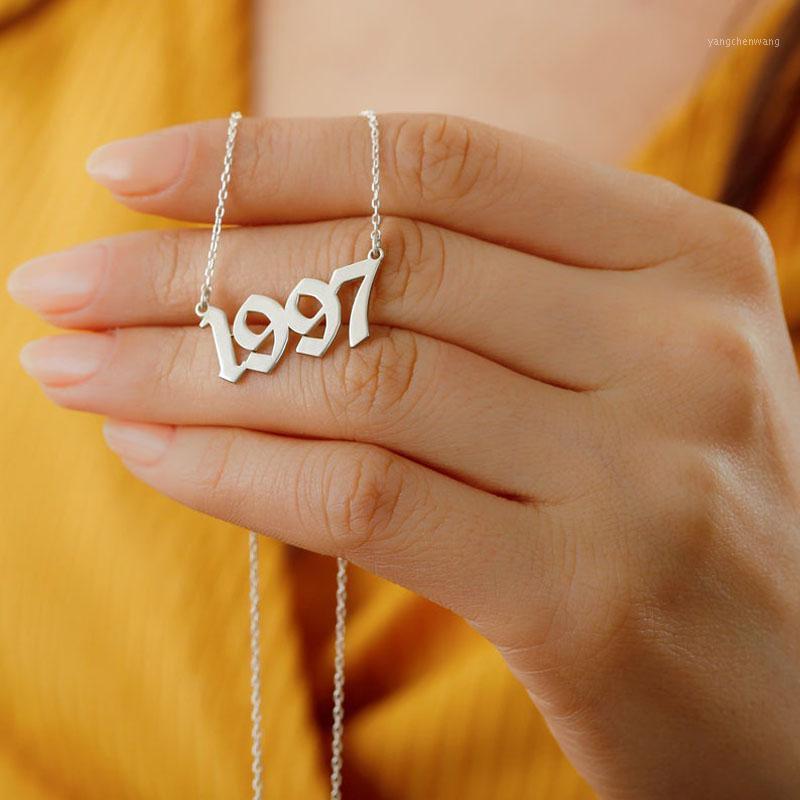 

Women's Fashion 1990-2021 Number Year Necklaces BFF Jewelry Stainless Steel Chain Birth Date Pendants Collier Femme Chains