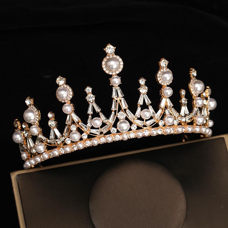 

Hair Clips & Barrettes Korean Pearl Crown Hoop Alloy Water Drill Ornament Bride Wedding Tiara Party Princess CrownTocado De Novia