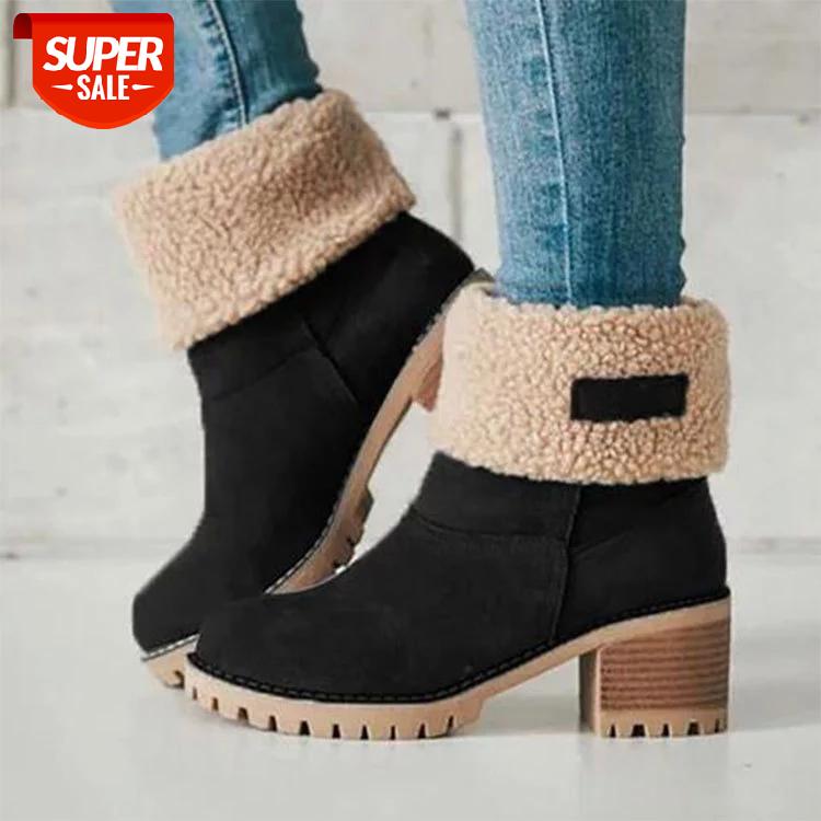 

Women Winter Fur Warm Snow Boots Ladies Warm Wool Booties Ankle Boot Comfortable Shoes Plus Size 35-43 Women #f80M, Black