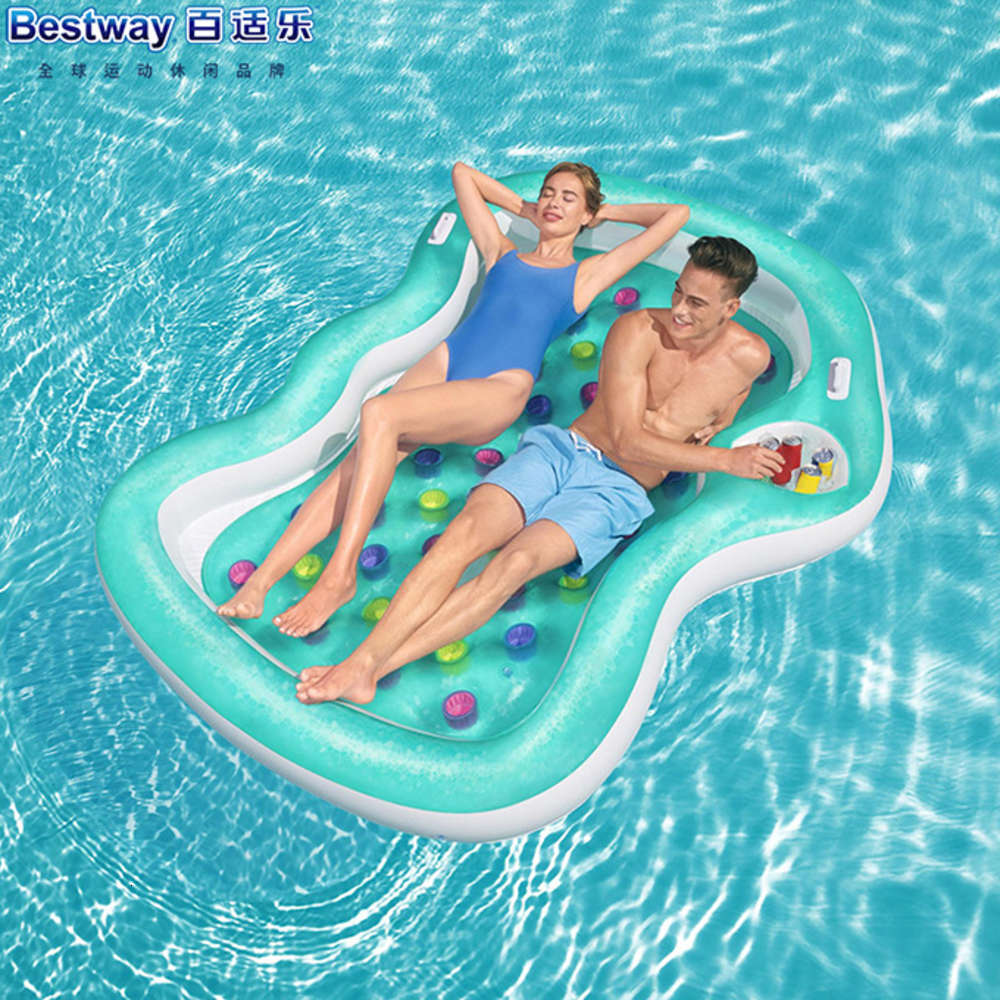 

Original way double floating raft inflatable bed boat water beach cushion 43045