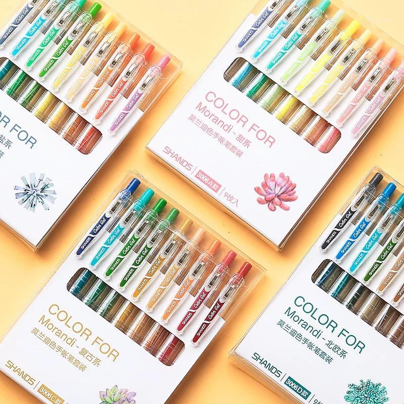 

Gel Pens 9 Colors/set Vintage Morandi Pen Creative DIY Diary Journal Drawing Graffiti Kawaii Office Stationery School Supplies1
