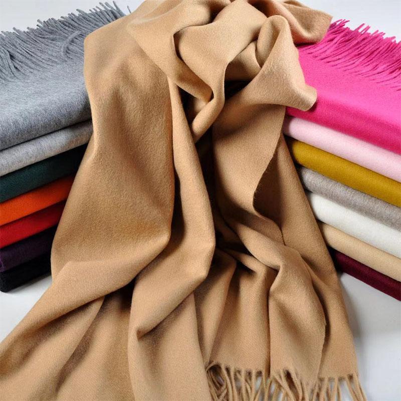 

Scarves Thick Warm 100% Pure Wool Scarfs For Ladies Winter Women Pashmina Stoles Scarf Solid Blanket Maxi Long Shawl Wrap 200