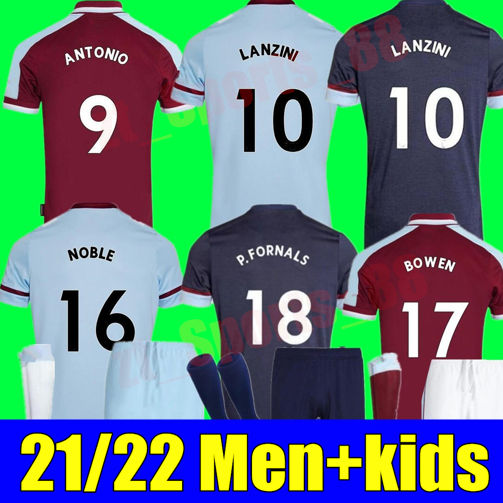 

21 22 23 Men kids kit Soccer Jerseys 2021 2022 2023 Home away 3rd YARMOLENKO WEST NOBLE BOWEN HAM SOUCEK UNITED BENRAHMA Football Shirt Kits sock Full sets, Adult 3rd+league patch