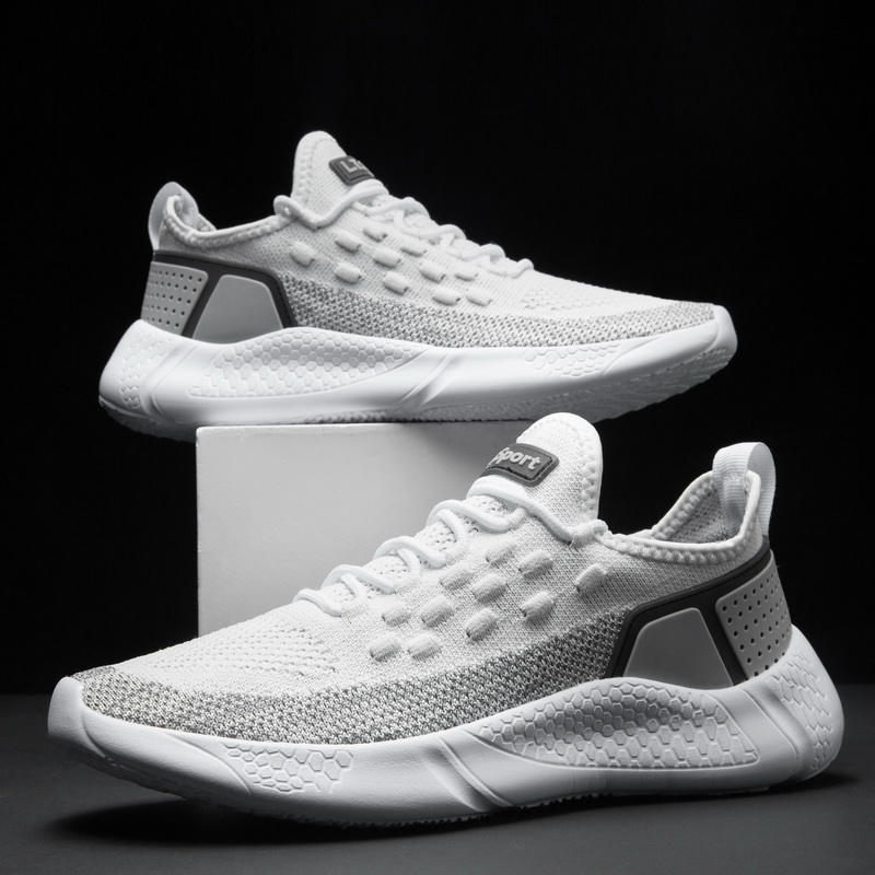 

Light Breathable Plus Size Men Sneakers 2020 New Mens Running Shoes High Quality Comfortable Outdoor Men Sports Shoes Zapatos, White