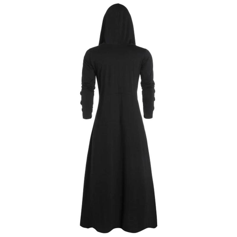 

Men's Trench Coats Fashion Steampunk Men Gothic Male Hooded Irregular Red Black Vintage Mens Outerwear Cloak Coat, Tan;black