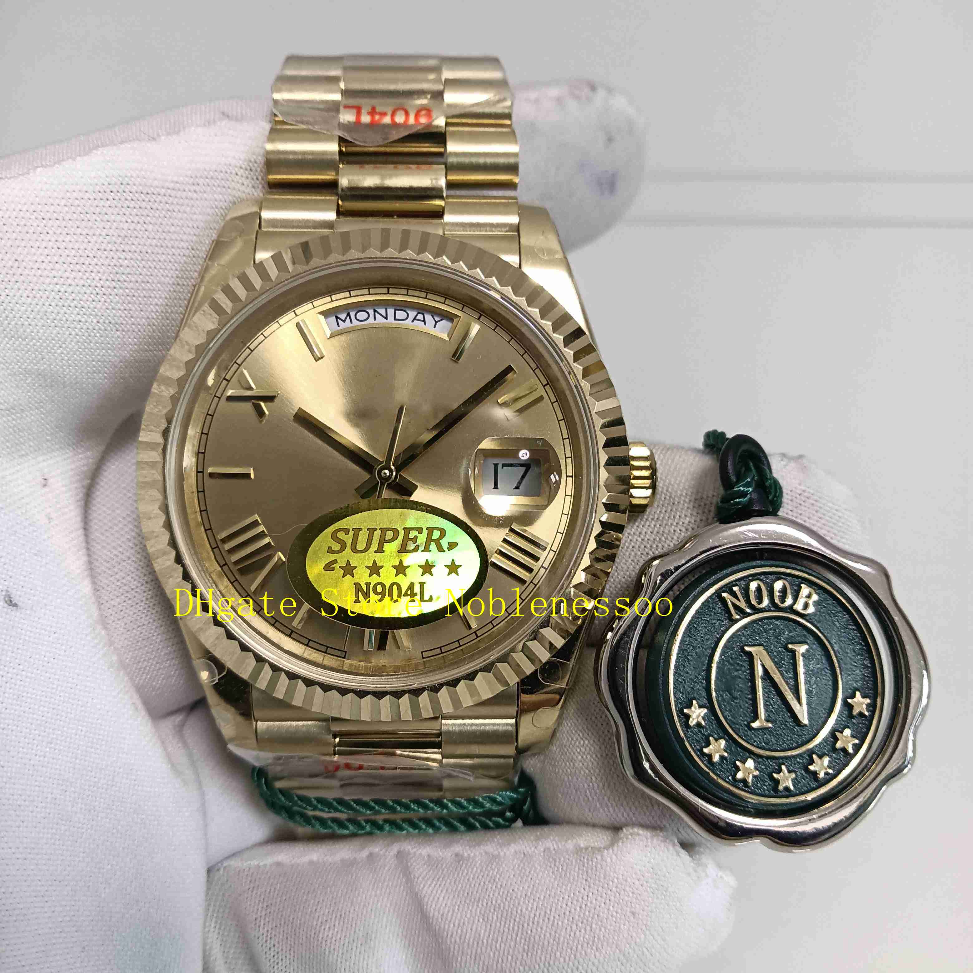 

12 Color Real Photo Super Watch N Factory 904L Automatic Cal.3255 Movement Men President 40mm Gold Champagne Roman Dial 228238 228239 228235 228206 NoobF Watches, 06