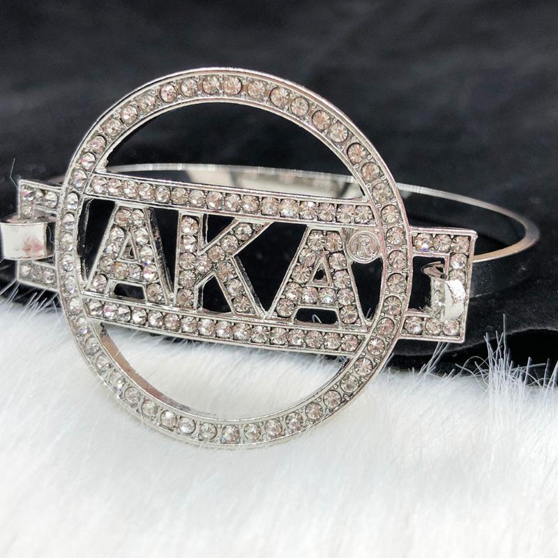 

Bangle Handmade Greek Sorority Letter Bangles&Brooch, Black