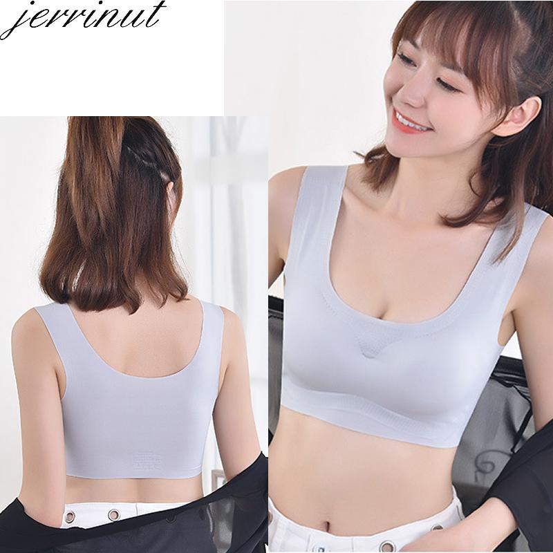 

Bras Jerrinut Sexy Seamless Bra Push Up For Women Comfort Underwear Soutien Gorge Femme Solid Color S-5XL, Kd-gray