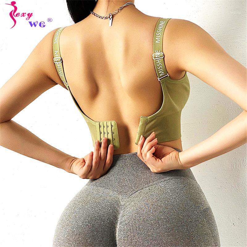 

Sexywg Sexy Sports Bra Yoga Crop Top Women Push Up Workout Underwear Shockproof Fitness Vest Girls Gym Sport Sportswear Bras Outfit, Black