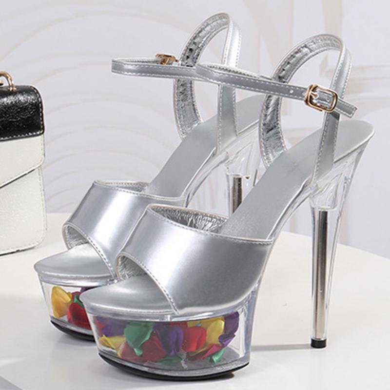 

Ladies Platform Shoes Nightclub Sandals Ladies Summer Gladiator Sandals Model Car Show High Heel Big Size, Black