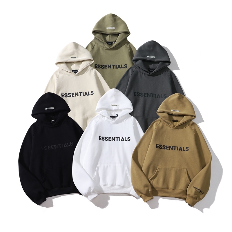 

Fear of God chest letter fog high street Hoodie men' and women' essential couple' sweater tide Plush, White