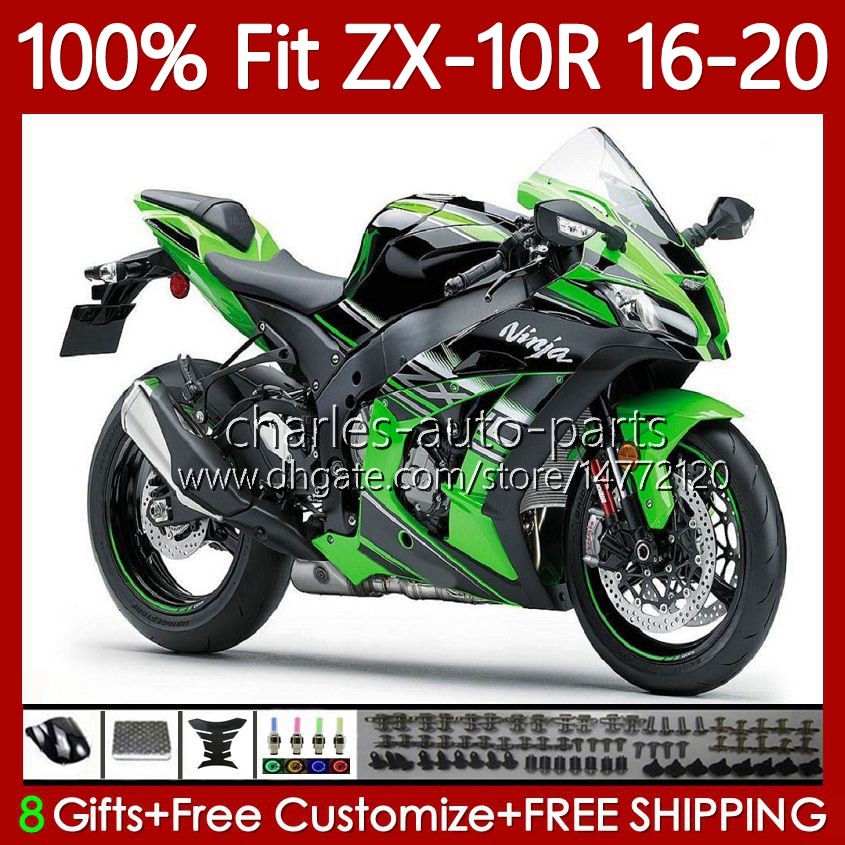 

Injection Fairings For KAWASAKI NINJA ZX 10 R 1000 CC ZX1000 C 16-20 105No.0 ZX 10R 1000CC ZX-10R ZX10R 16 17 18 19 20 ZX-1000 2016 2017 2018 2019 2020 OEM Body Green Black, No. 10 red