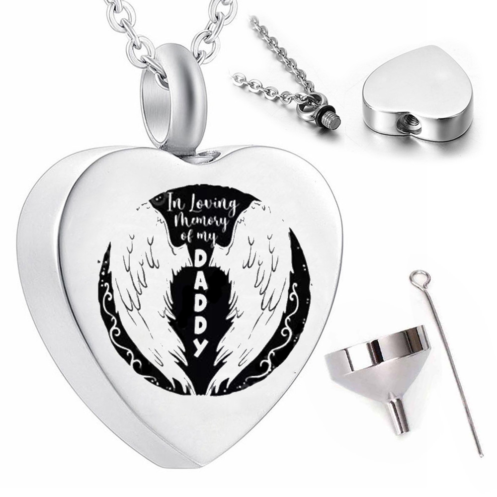 

Black swan wings ashes urn pendant souvenir cremation jewelry to commemorate family or pets