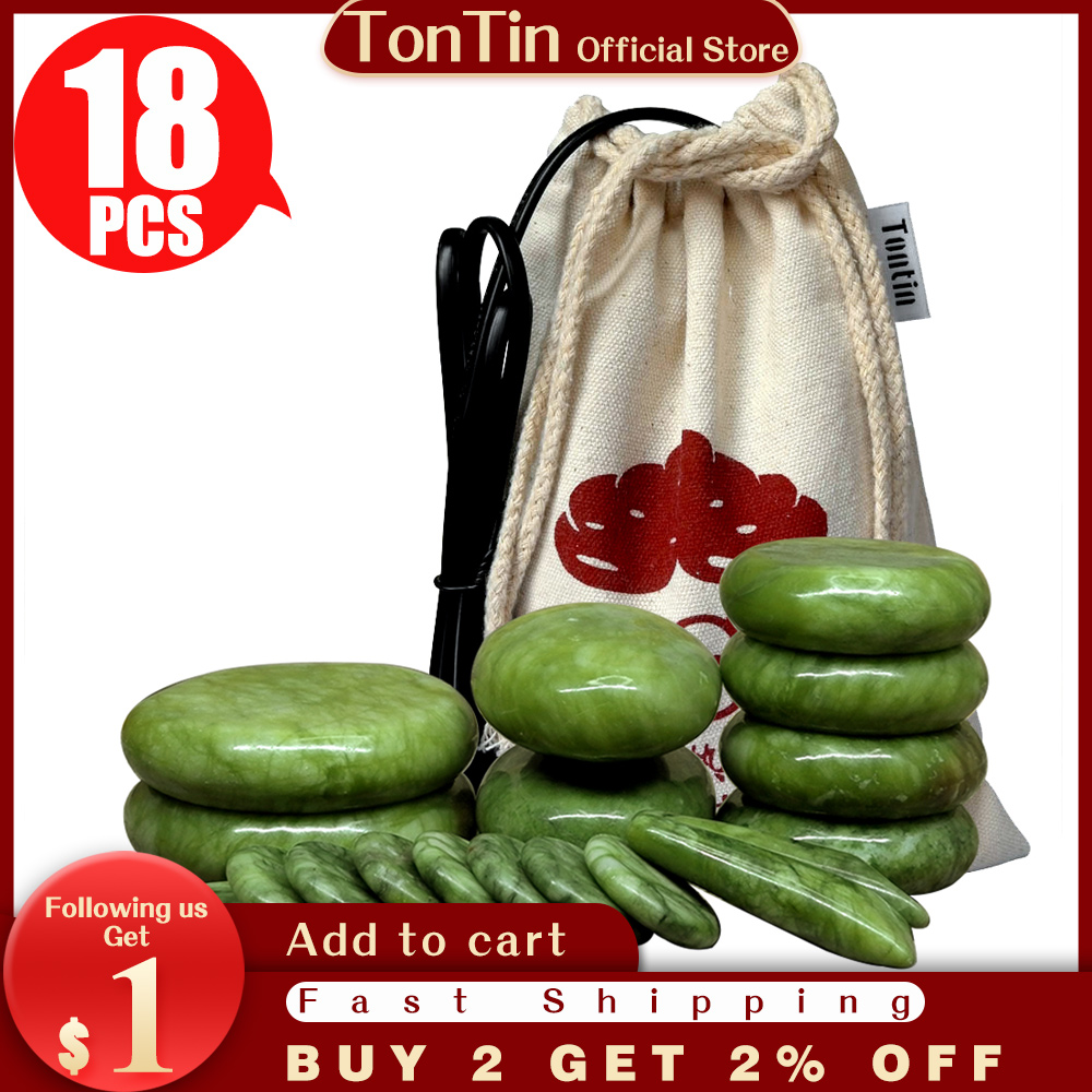 

Tontin natural Jade glaze hot stone massage Set massager back massage massageador Health Care stones for massage spine healthcare