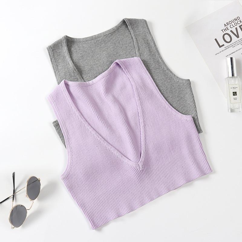 

Women's Tanks & Camis Summer Tops Tees Women Clothes Polyester Crop Top Femme Sexy Short Blusas Solid Colors Woman Slim Basic Corset, White