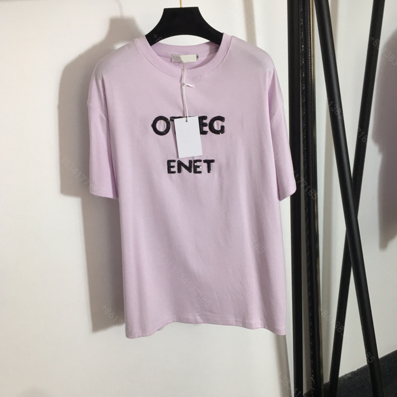 

Casual BV brand cotton T shirts dress high-end womens hoodie t shirt desing pullover fashion 21ss summer women short sleeve Sequin embroidery 4 colors clothes womens, Supplementary price difference