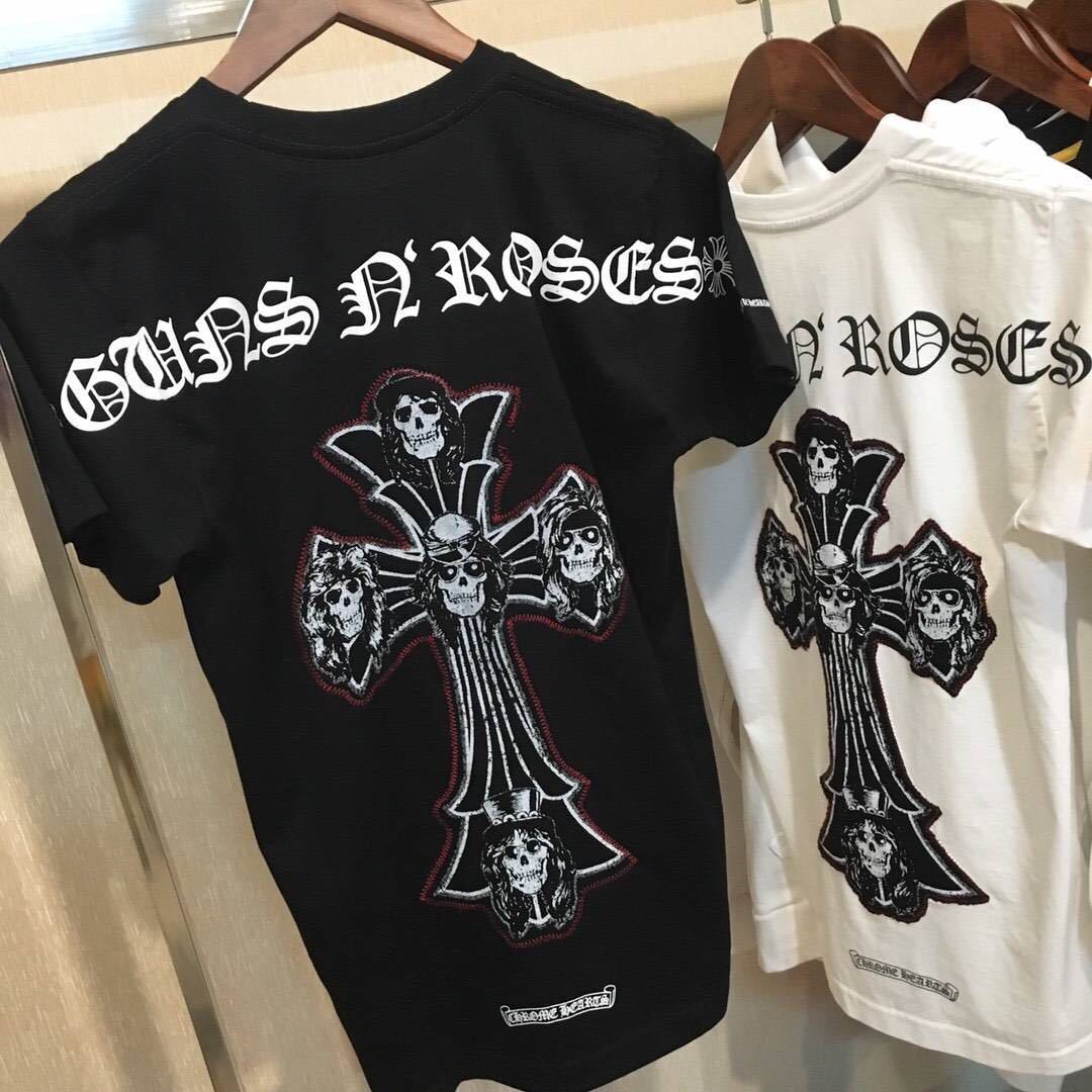 

Hearts Chrome Spring Summer New Fashion Br Half T-shirt Men's and Women's Same Pure Cotton Loose Bottomed Korean Short Sleeve Love, White;black