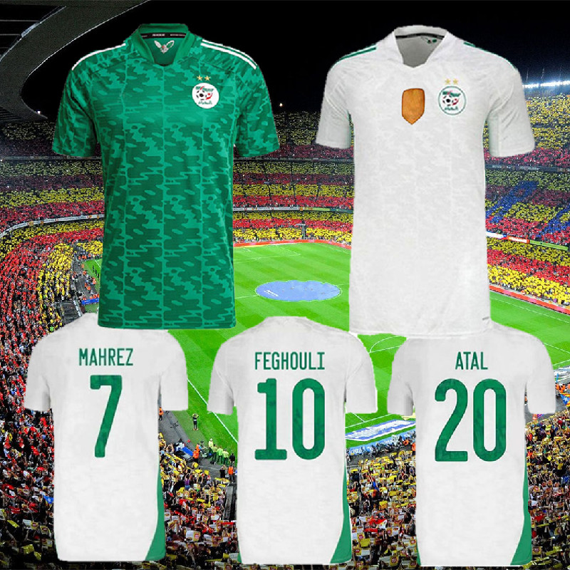 

Algerie soccer jersey Algeria 2021 Algérie Fans player version home away MAHREZ FEGHOULI BENNACER ATAL 20 21 football kits shirt men + kids kit sets maillot de foot, Men home