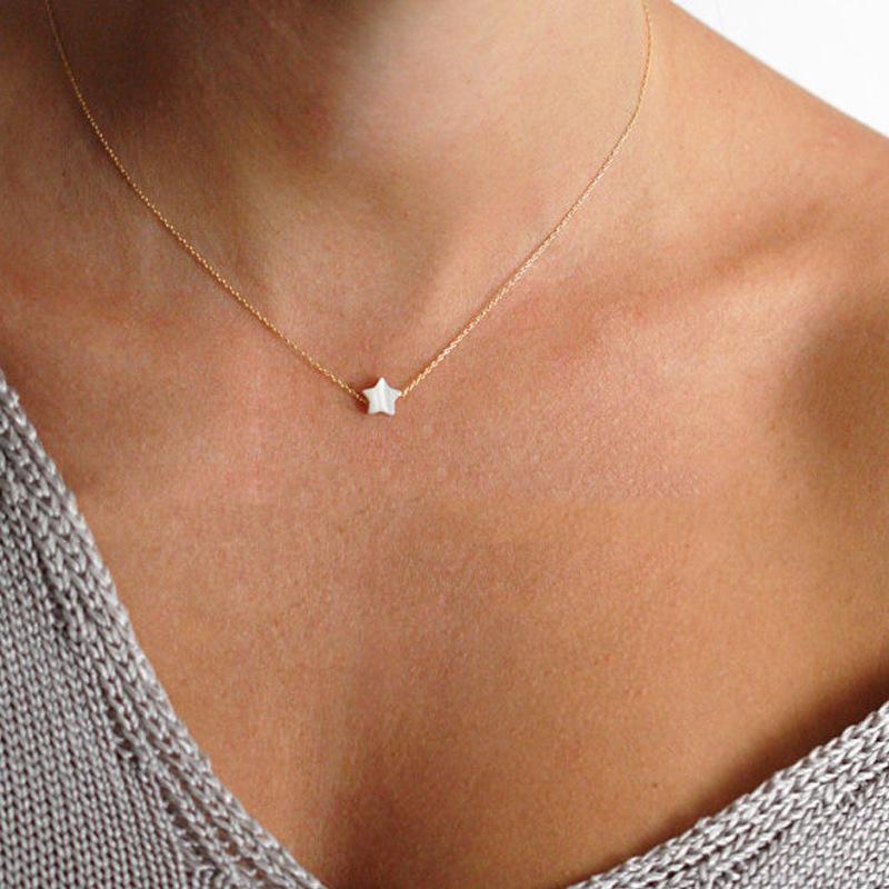 

Chokers Fashion Seashells Stars Necklace For Women Elegant Simple Star Pendant Necklaces Party Wedding Jewelry Gift Goth