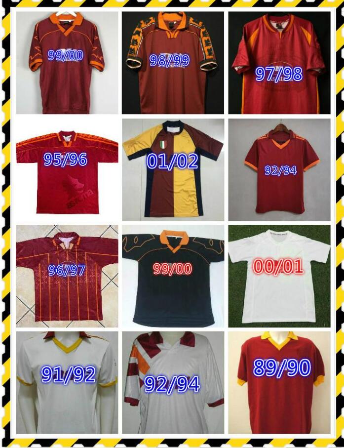 

1990 1991 1992 1994 1995 1996 2000 2001 2002 2017 2018 Retro Soccer Jerseys Totti Batistuta Nakata Vintage Football Kit Classic Futbol Shirt, Purple