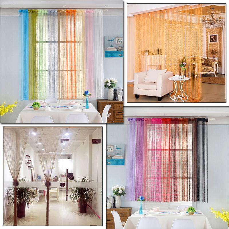 

Living Room Curtains Solid Shiny Tassel Line String Door Divider Drape Window Home Decoration Cortinas For Wedding House Curtain & Drapes