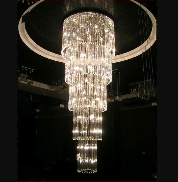 

LED Modern Chandelier Crystal Chandeliers Lights Fixture Hotel Parlor Lobby Home Indoor Lighting Luxury Long Crystal Droplights D50cm 80cm