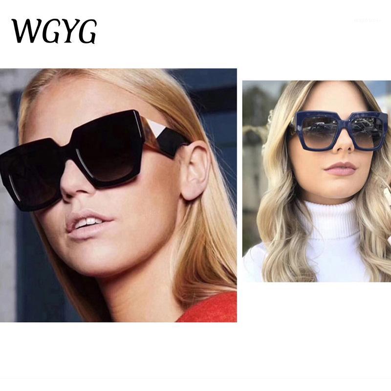 

Sunglasses Fashion Square Oversized Ladies Big Frame Retro Glasses Designer Gradient