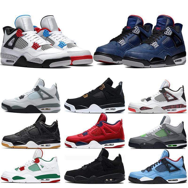 

Top 4 4s Basketball Shoes Cactus Jack White Cement Game Royal Motor Best Quality Mens Sport Sneakers Shoes US 7-13