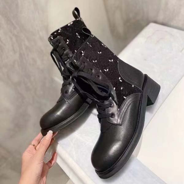 

High Quality Womens Boots Brand Genuine Leather thick bottom round head Martin boot Platform Flat heel Shoes Size 35-40 With box, 2#