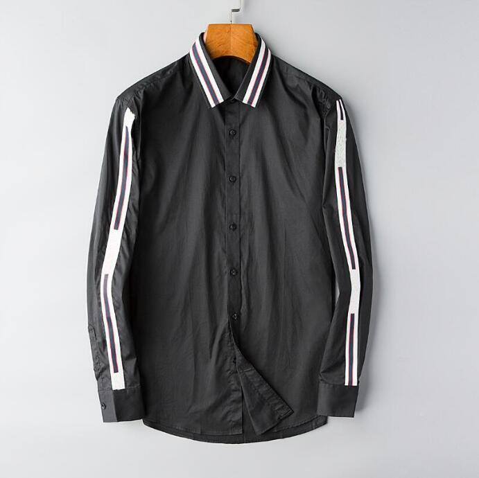 

2021 Luxury Designer's Year of Business Casual Shirt Long Sleeve Stripe Slim for Social Men T-Shirt Fashion Plaid #203, Logistics price difference special subsi