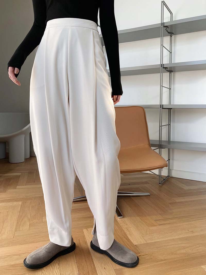 

2021 Spring Waist-high Female Outwear Leg Fashion Design Pants U9n2, Black