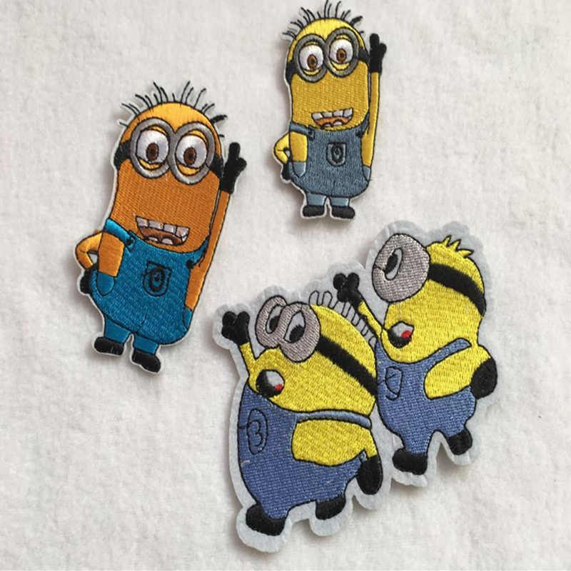 

1 piece of embroidered patch iron-on minions pattern appliques diy handwork quilting for patchwork small size decorative accessories cartoon