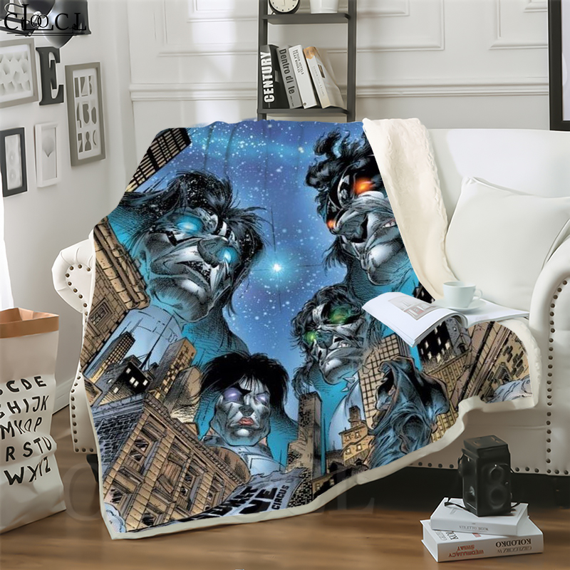 

CLOOCL Hot Hard Rock Kiss Band 3D Print Casual Style Air Conditioning Blanket Teens Bedding Throw Blankets Plush Quilt