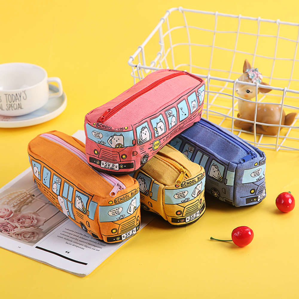 

Multi Korea Function Bus Pencil Case Men's and Women's Canvas Stationery Primary School Students' Suppli