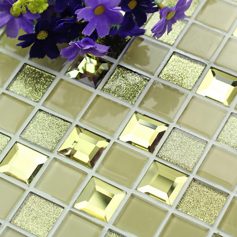 

Wallpapers Gold 5 Faced Crystal Diamond Mirror Shiny Glass Mosaic Tiles,wedding Showroom KTV Display Cabinet DIY Wall Sticker Decor,4 Color, Yy-258