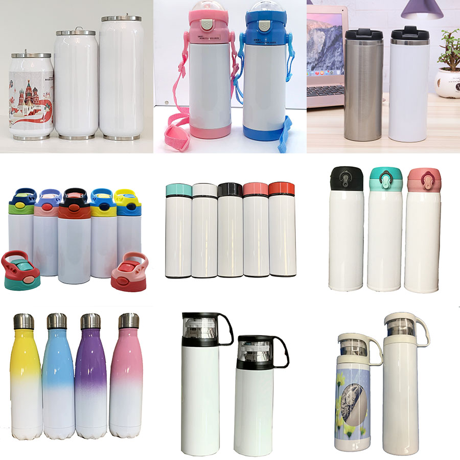 

Sublimation Blanks Tumblers Christmas Gifts 304 Stainless Steel Vacuum Cups MDF Blank Drinkware DIY Photo Water Mugs By DHL XD24801, 04