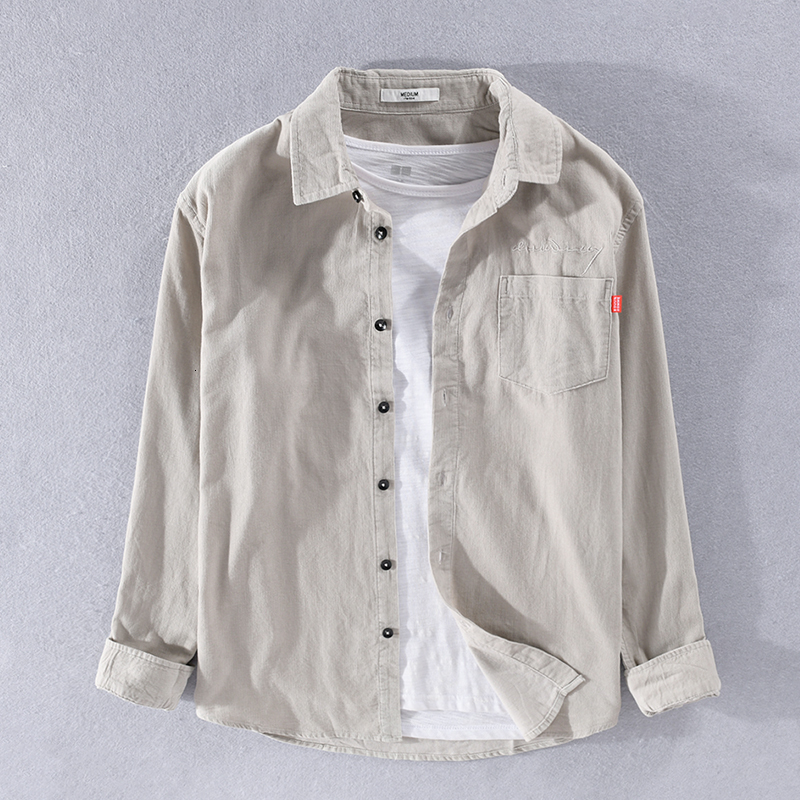 

2021 New Outono e Primavera Novo Estilo De Veludo Puro Algodo Marca Masculina Moda Confortvel Camisas Para Homens Casual Slida Camisa Izkw, Blue